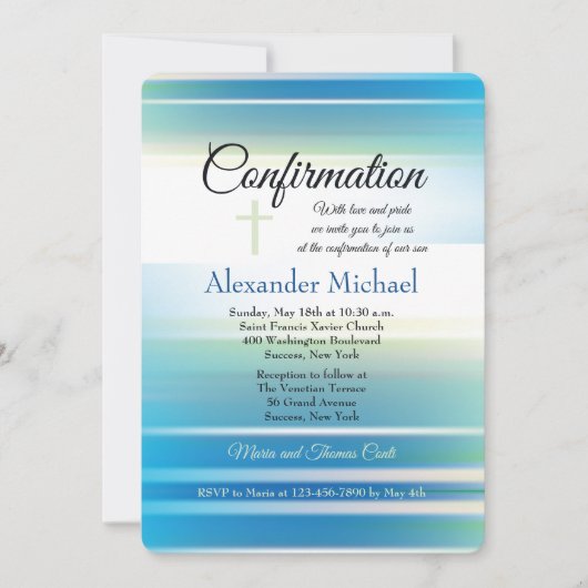 Azurblaue Himmel-Bestätigungs-Einladung Einladung (Vorderseite)