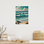 Azurblaue Kammflut Poster (Küche)