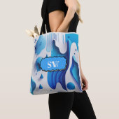 Azurblaue Monogramm-Tragetasche Tasche (Von Nahem)