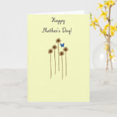 Azurblaue Muttertagsgrüße Karte (Gelbe Blume)