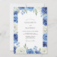 Azurblaue Pfingstrosen-Hochzeit mit Blättern