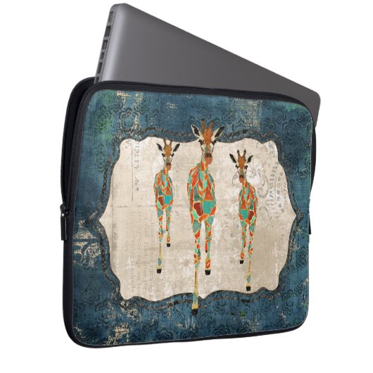 Azurblaue u. bernsteinfarbige laptopschutzhülle (Vorne Rechts)