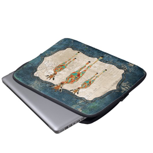 Azurblaue u. bernsteinfarbige laptopschutzhülle (Vorne Knopf)