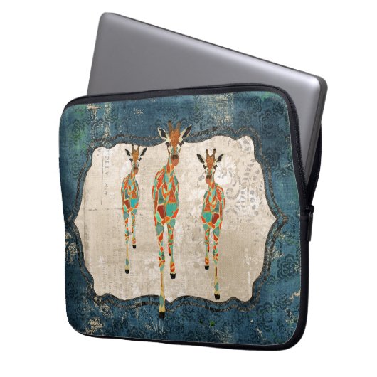 Azurblaue u. bernsteinfarbige laptopschutzhülle (Vorderseite Links)