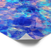 Azurblaue zerknitterte Textur Poster (Ecke)
