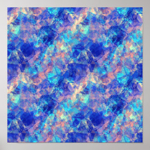 Azurblaue zerknitterte Textur Poster