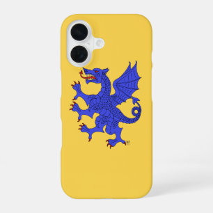 Azurblauer aufsteigender Drache iPhone 16 Hülle