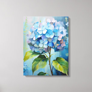 Azurblauer Eleganz: Hortensie in Blüte Leinwanddruck