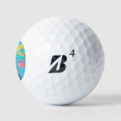 Azurblauer Goldmarmor Golfball (Logo)