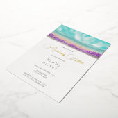 azurblauer Küste nach dem blühenden Morgen Folieneinladung (Gedreht)