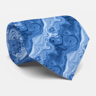 Azurblauer Malachit-Marmor-Strudel-Kunstmuster Krawatte