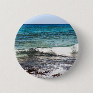 Azurblauer Ozean Button