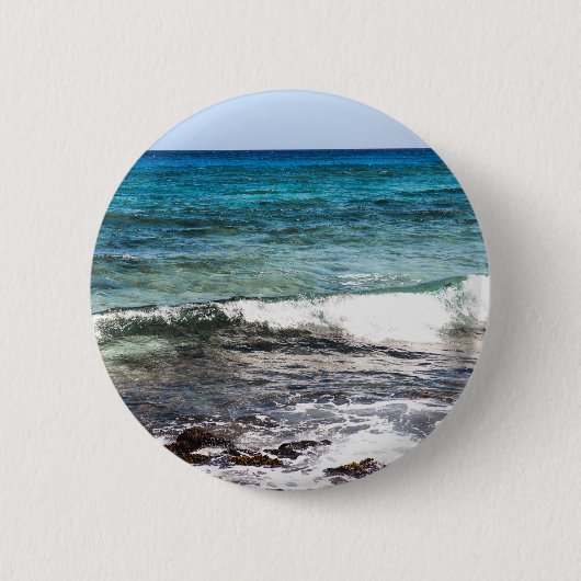 Azurblauer Ozean Button (Vorderseite)