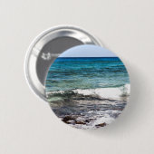 Azurblauer Ozean Button (Vorne & Hinten)