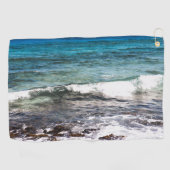 Azurblauer Ozean Golfhandtuch (Horizontal)