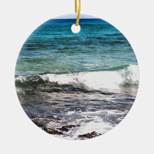 Azurblauer Ozean Keramik Ornament (Vorne)
