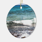 Azurblauer Ozean Keramik Ornament (Links)