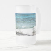 Azurblauer Ozean Mattglas Bierglas (VorderseiteRechts)