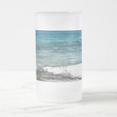Azurblauer Ozean Mattglas Bierglas (Mittel)