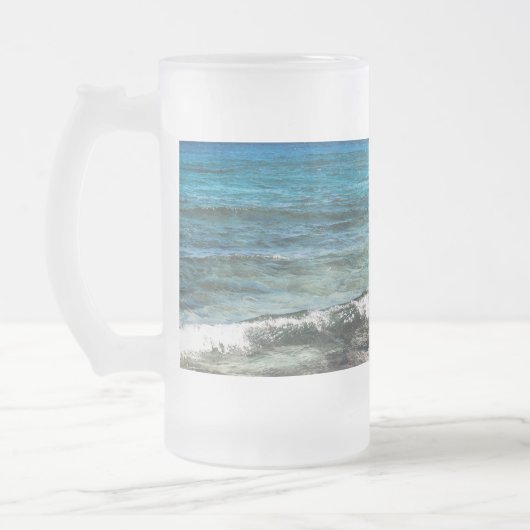 Azurblauer Ozean Mattglas Bierglas (Links)
