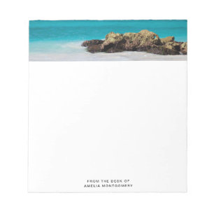 Azurblauer Ozean Sandstrand Foto Notizblock