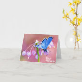 Azurblauer Schmetterling Karte (Gelbe Blume)
