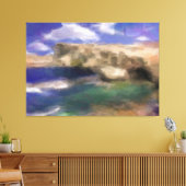 azurblaues Fenster auf Gozo Island Wasserfarbe Leinwanddruck (Insitu (Wohnzimmer))