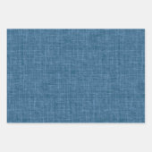 Azurblaues Leinen Geschenkpapier Set (Vorderseite 3)