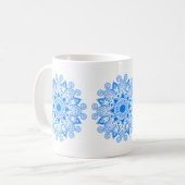 Azurblaues Mandala Kaffeetasse (Vorderseite Links)
