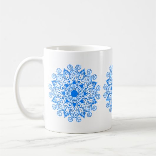 Azurblaues Mandala Kaffeetasse (Links)