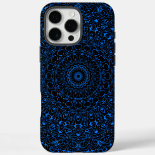 Azurblaues Mandala mit hypnotischer Symmetrie iPhone 16 Pro Max Hülle