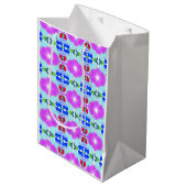 Azurblüten-Kaleidoskop Mittlere Geschenktüte (Vorderseite Schrägansicht)
