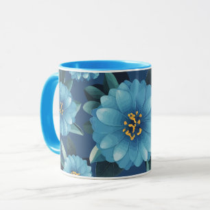 Azurblüten: Lebhaftes blaues Muster Tasse