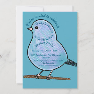 Azure 45. Geburtstag Niedlich Bird Dinner Party Einladung
