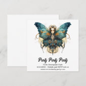 Azure Admiral Butterfly Steampunk Wedding Ankündigung (Vorne/Hinten)