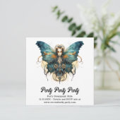 Azure Admiral Butterfly Steampunk Wedding Ankündigung (Stehend Vorderseite)