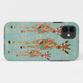 Azure & Amber Giraffes iPhone Case (Rückseite (Horizontal))