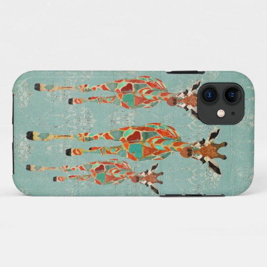 Azure & Amber Giraffes iPhone Case (Rückseite (Horizontal))