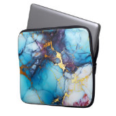 Azure & Amethyst Marble with Golden Veins Laptopschutzhülle (Vorderseite Links)
