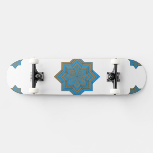 Azure and Ember Star Skateboard (Horizontal)