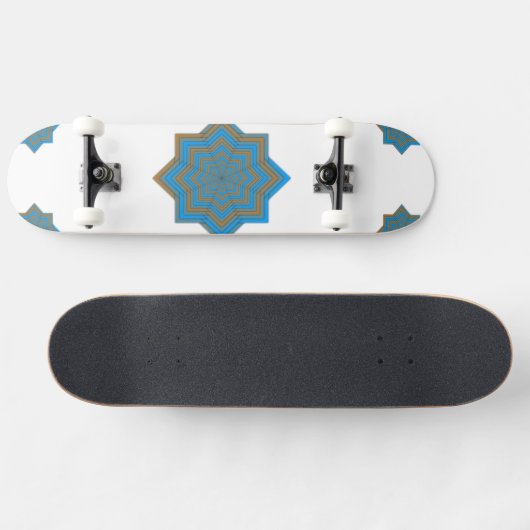 Azure and Ember Star Skateboard (Horizontal)