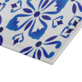 Azure Arabesque Floral Geometry Elegant Coastal Schneidebrett (Ecke)