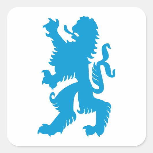 Azure Bavarian Lion Quadratischer Aufkleber (Vorderseite)