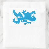 Azure Bavarian Lion Rechteckiger Aufkleber (Tasche)