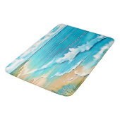 Azure Beach Calm Design Badematte (Schrägansicht)