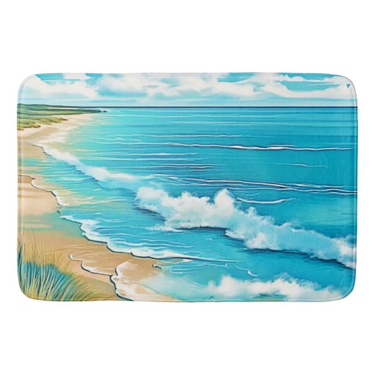 Azure Beach Calm Design Badematte (Vorderseite)