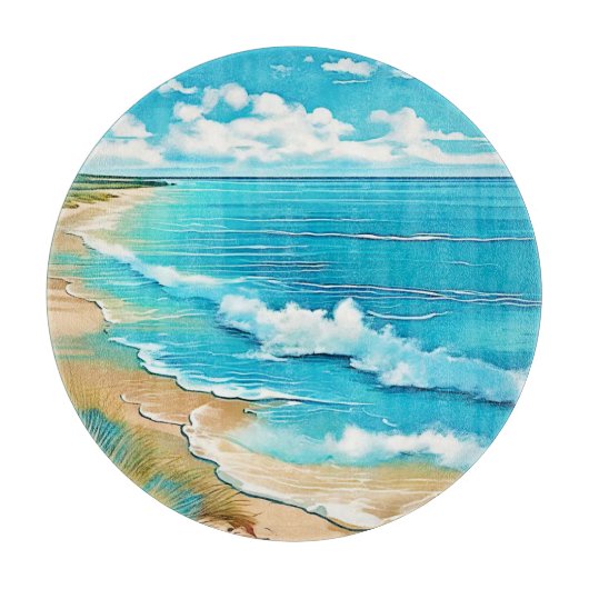 Azure Beach Calm Design Schneidebrett (Vorderseite)