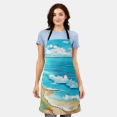 Azure Beach Calm Design Schürze (Getragen)