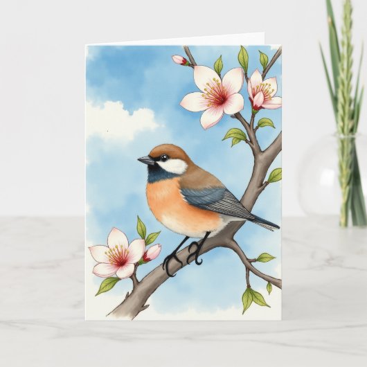 Azure Bird Branch Card Karte (Vorderseite)
