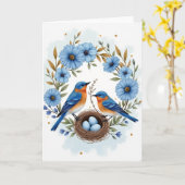 Azure Birds Nest Muttertagskarte Karte (Gelbe Blume)